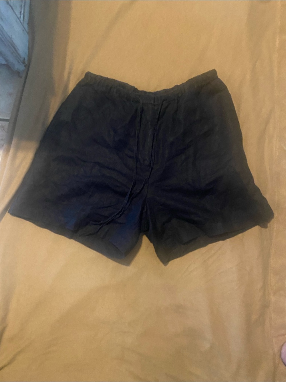 Eddie Bauer Blue 100%Linen Shorts with Elastic Waist